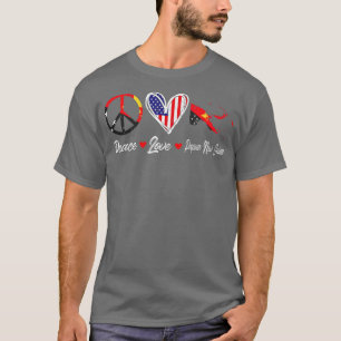 Camiseta Retro Peace Love Papua New Guiné American Flag Pa