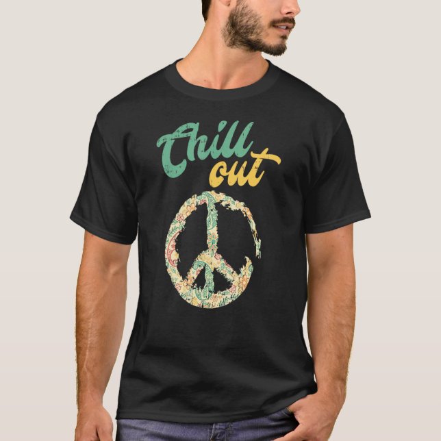 Camiseta Retro Peace Sign Fill Out (Frente)