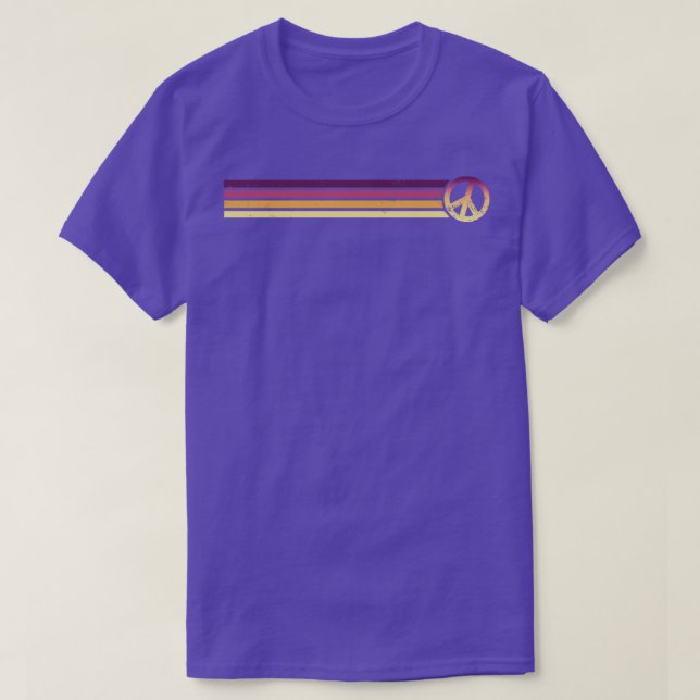 Camiseta RETRO PEACE STRIPES 70s (Frente do Design)