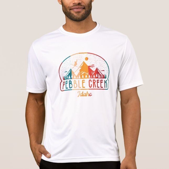 Camiseta Retro Pebble Creek Mountain, Idaho 80 (Frente)
