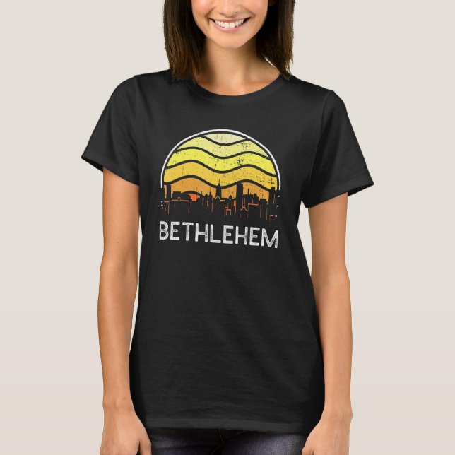 Camiseta Retro Pennsylvania Bethlehem Visitors Skyline Vint (Frente)