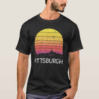 Camiseta Retro Pensilvânia Pittsburgh Skyline Vintage Urba