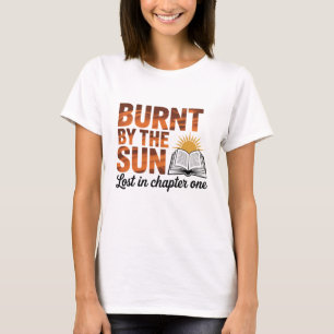 Camiseta Retro Perdido no Capítulo Um Livresco Laranja Quei