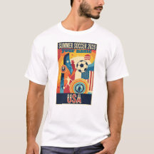 Camiseta Retro Personalizada de Fã de Futebol Verã