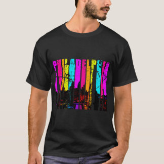 Camiseta Retro Philadelphia Pennsylvania Cityscape Skyline