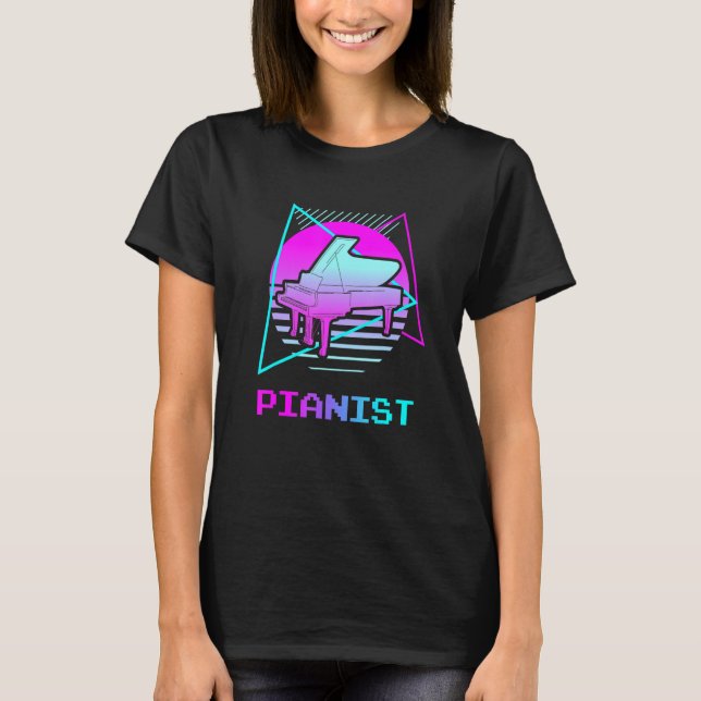 Camiseta Retro Pianist Piano Instrument (Frente)