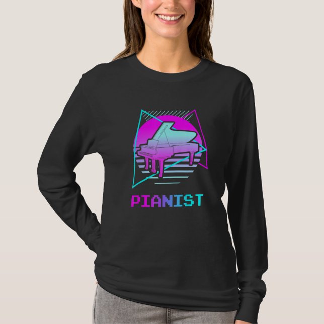 Camiseta Retro Pianist Piano Instrument (Frente)