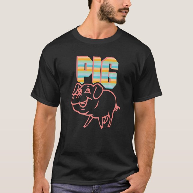 Camiseta Retro Pig Lover, Cute Farmer, Farming For Men Wome (Frente)