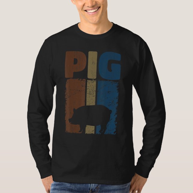 Camiseta Retro Pig Lover, Cute Farmer, Farming For Men Wome (Frente)