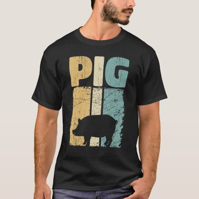 Camiseta Retro Pig Lover, Cute Farmer, Farming For Men Wome (Frente)