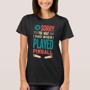 Camiseta Retro Pinball Game Pinball Jogador Pinball Máquina