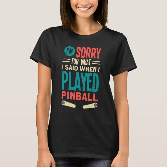 Camiseta Retro Pinball Game Pinball Jogador Pinball Máquina (Frente)