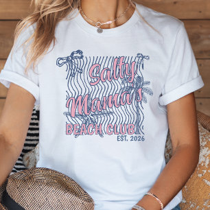 Camiseta Retro Pink & Blue Salty Mama's Beach Club 2026