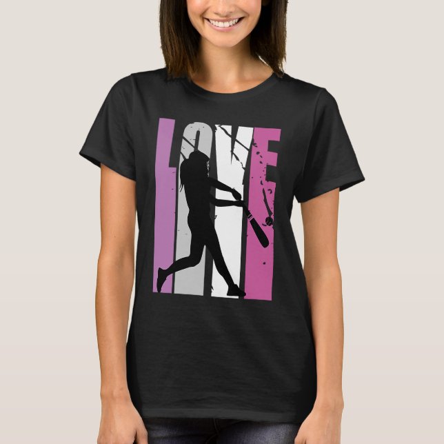 Camiseta Retro Pink Live Love Baseball Coach Mulheres Birth (Frente)