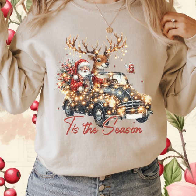 Camiseta Retro Pink Reindeers Papais noeis Este Caminhão De (Criador carregado)