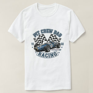Camiseta Retro Pit Crew Pai Carro de Corrida Cláss