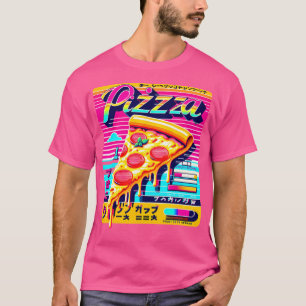 Camiseta Retro Pizza Vaporwave Arte Japonesa De Derrame