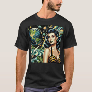 Camiseta Retro Planet Pin-Up 