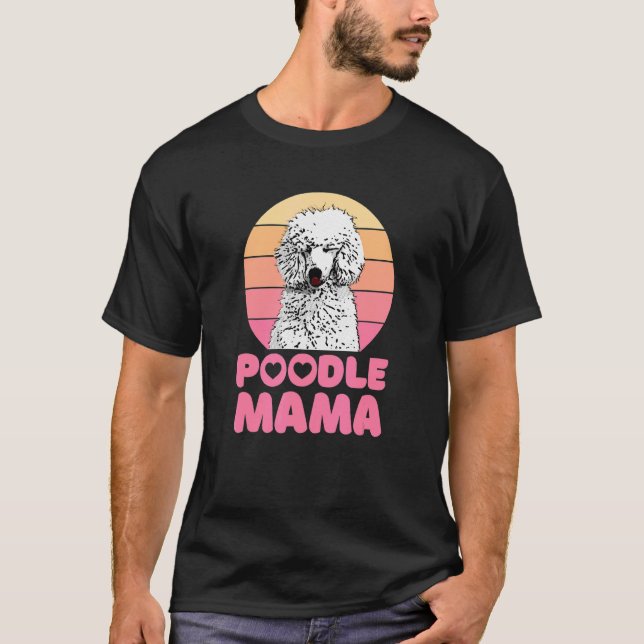 Camiseta Retro Poodle Mama with heart Cute Poodle (Frente)