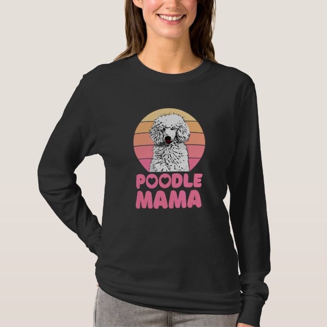 Camiseta Retro Poodle Mama with heart Cute Poodle (Frente)