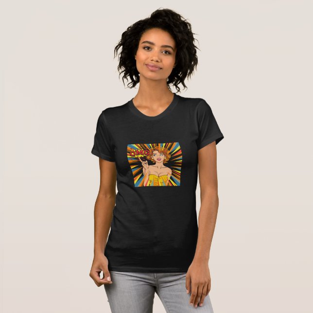 Camiseta Retro pop art, OMG pin-up girl (Frente Completa)