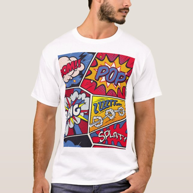 Camiseta Retro pop, desenho de gibis. (Frente)
