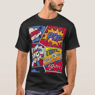 Camiseta Retro pop, desenho de gibis.