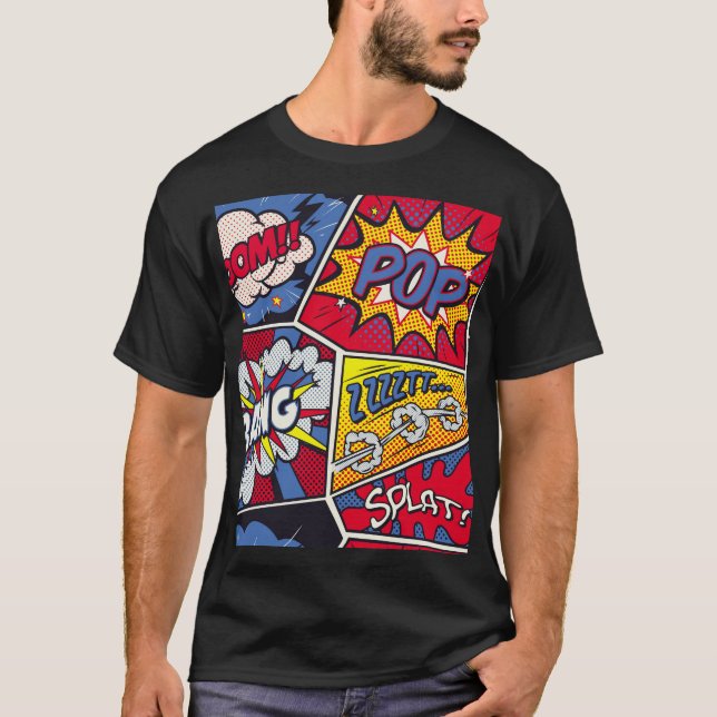 Camiseta Retro pop, desenho de gibis. (Frente)