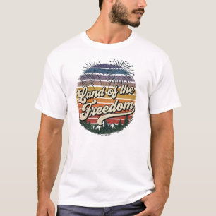 Camiseta Retro Pôr do Sol Fogos de Artifício terra
