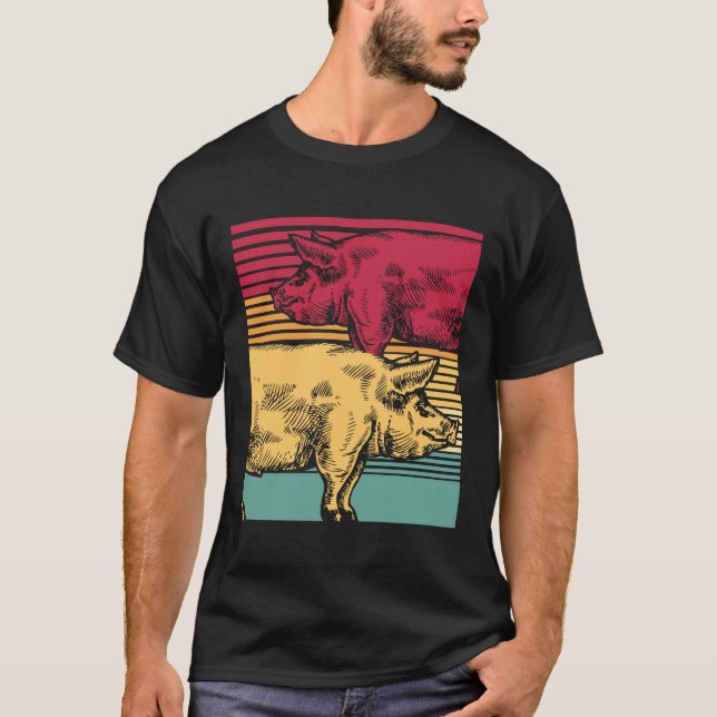 Camiseta Retro porco (Frente)