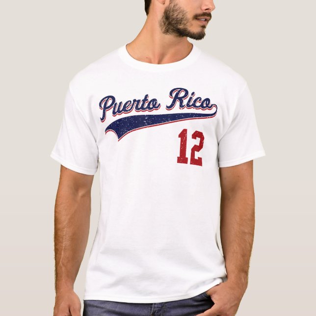Camiseta Retro Porto Rico Beisbol Jersey Boricua Baseball (Frente)