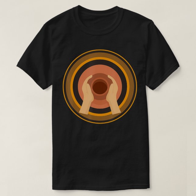 Camiseta Retro Pottery Wheel Clay Artist Ceramic Sculptor P (Frente do Design)