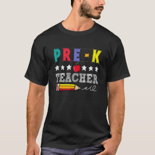 Camiseta Retro Pré-K Vida Do Professor Para Voltar Ao Pré-E