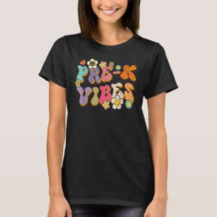Camiseta Retro Pre K Volta Ao Professor No Primeiro Dia
