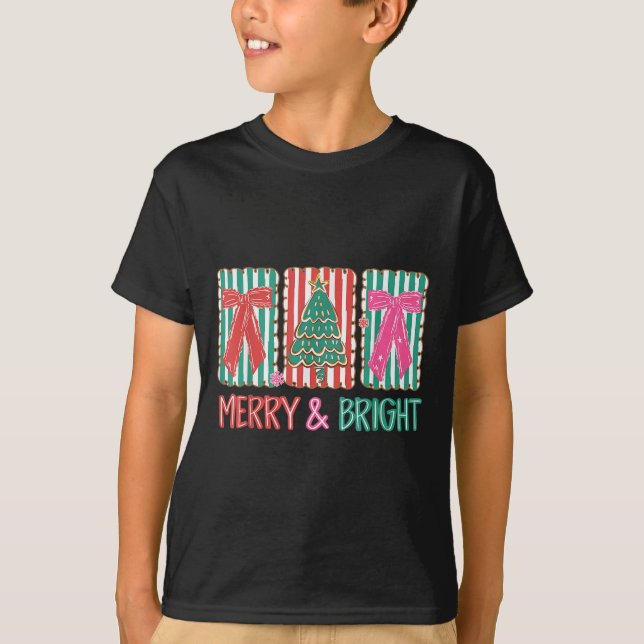 Camiseta Retro Preppy Merry And Bright Girly Coquette Chris (Frente)