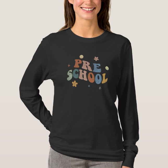 Camiseta Retro Preschool Teacher  Back To School (Frente)