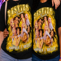 Retro Preto Amarelo Besties Y2K Bootleg Combinando