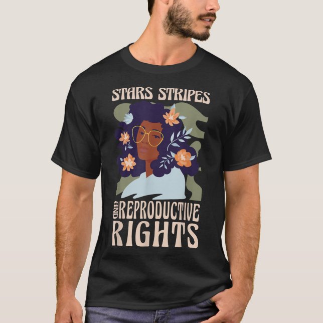 Camiseta Retro Pro Choice Feminista Estrelas Strips Reprodu (Frente)