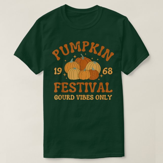 Camiseta Retro Pumpkin festival gourd vibes only fall autum (Frente do Design)