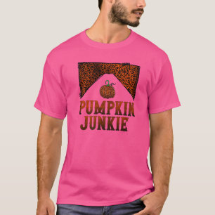 Camiseta Retro Pumpkin Junkie Hello Fall Vibes Leopardo Pri