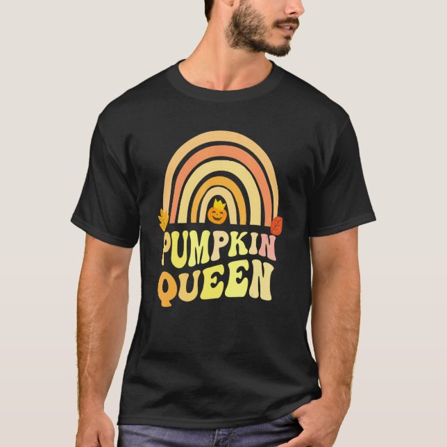 Camiseta Retro PUMPKIN QUEEN Rainbow Carver Lady Fall Carvi (Frente)