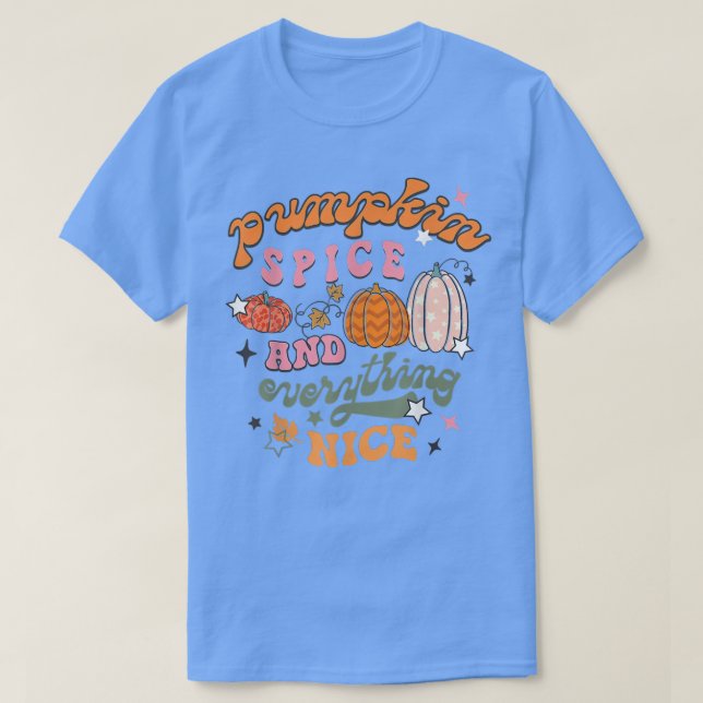 Camiseta Retro Pumpkin Spice And Everything Fall Autum Than (Frente do Design)