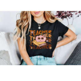 Camiseta Retro Pumpkin Teacher Queda | Sala de aulas de out