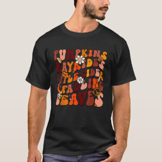 Camiseta Retro Pumpkins Hayrides Folhas de Cabra de Maçã
