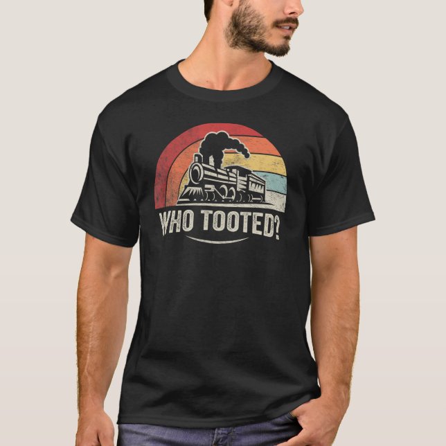 Camiseta Retro Que Tocou O Comboio Funny No Caminho De Ferr (Frente)