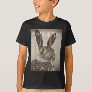 Camiseta Retro Quem F_ck É O Coelho Engraçado De Alice