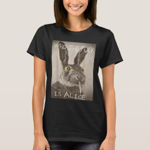 Camiseta Retro Quem F_ck É O Coelho Engraçado De Alice