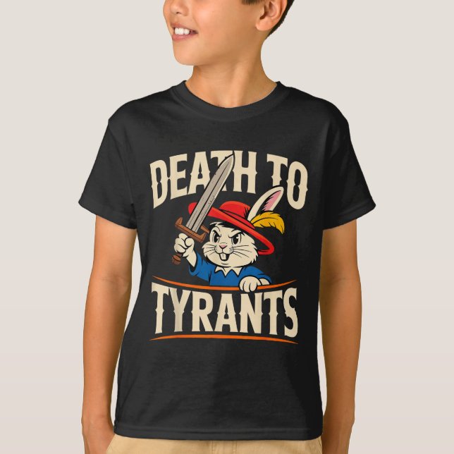 Camiseta Retro Rabbit Meme Death To Tyrants Funny  (Frente)