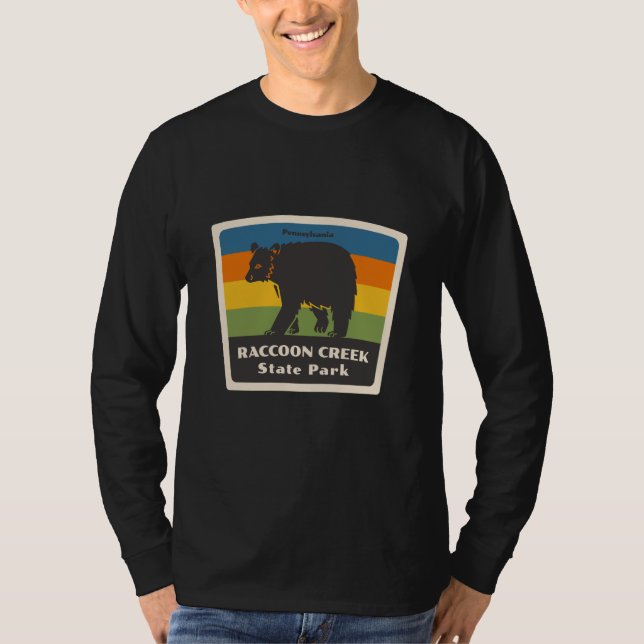 Camiseta Retro Raccoon Creek State Park Pennsylvania Bear P (Frente)