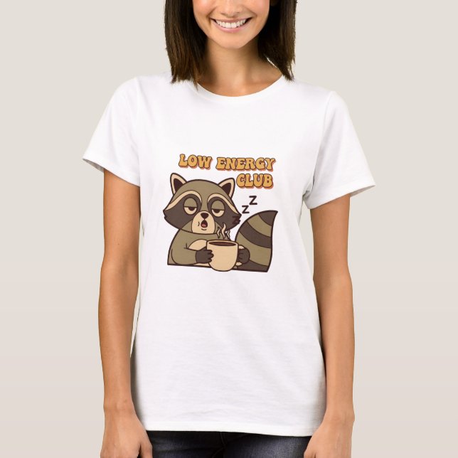 Camiseta Retro Raccoon Low Energy Club Women’s T-Shirt (Frente)